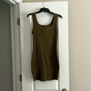 Shein army green tank top mini dress